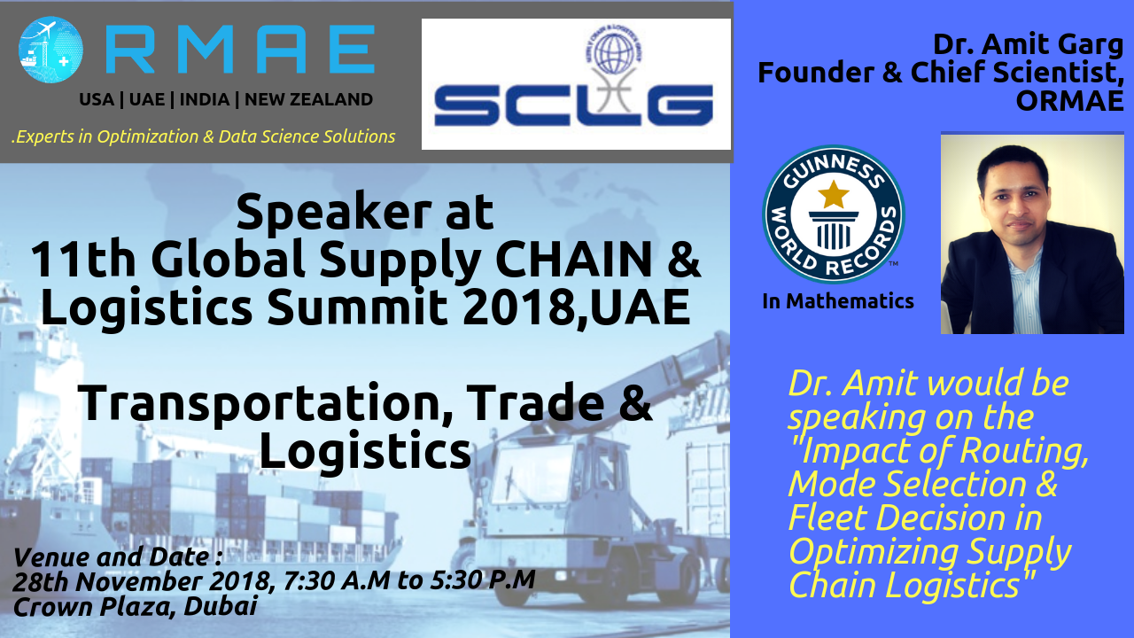 11th Global Supply Chain & Logistics Summit , Dubai, UAE November 2018